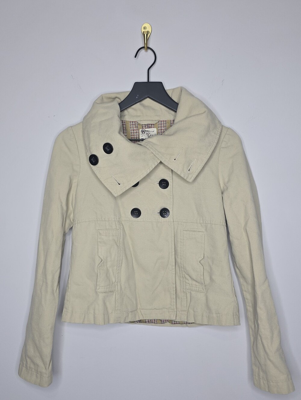 Corduroy Funnel Neck Cropped Jacket Size XSmall